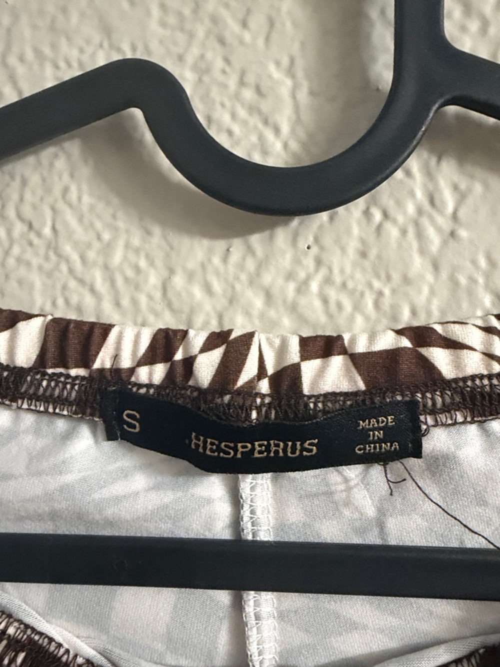 High-Rise Brown & Cream Optical-Print Flare Pants - Picture 4 of 4